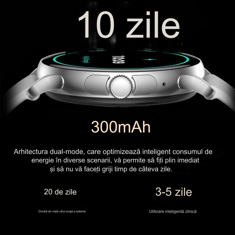 Ceas Smartwatch idealSTORE STMone, Apel Bluetooth, Asistent Vocal, Ecran AMOLED, 100+ Moduri Sport, Aplicatie Menstruala, Management Somn, Monitorizare Sanatate, Ritm Cardiac, Oxigen, NFC, Bratara Silicon Black