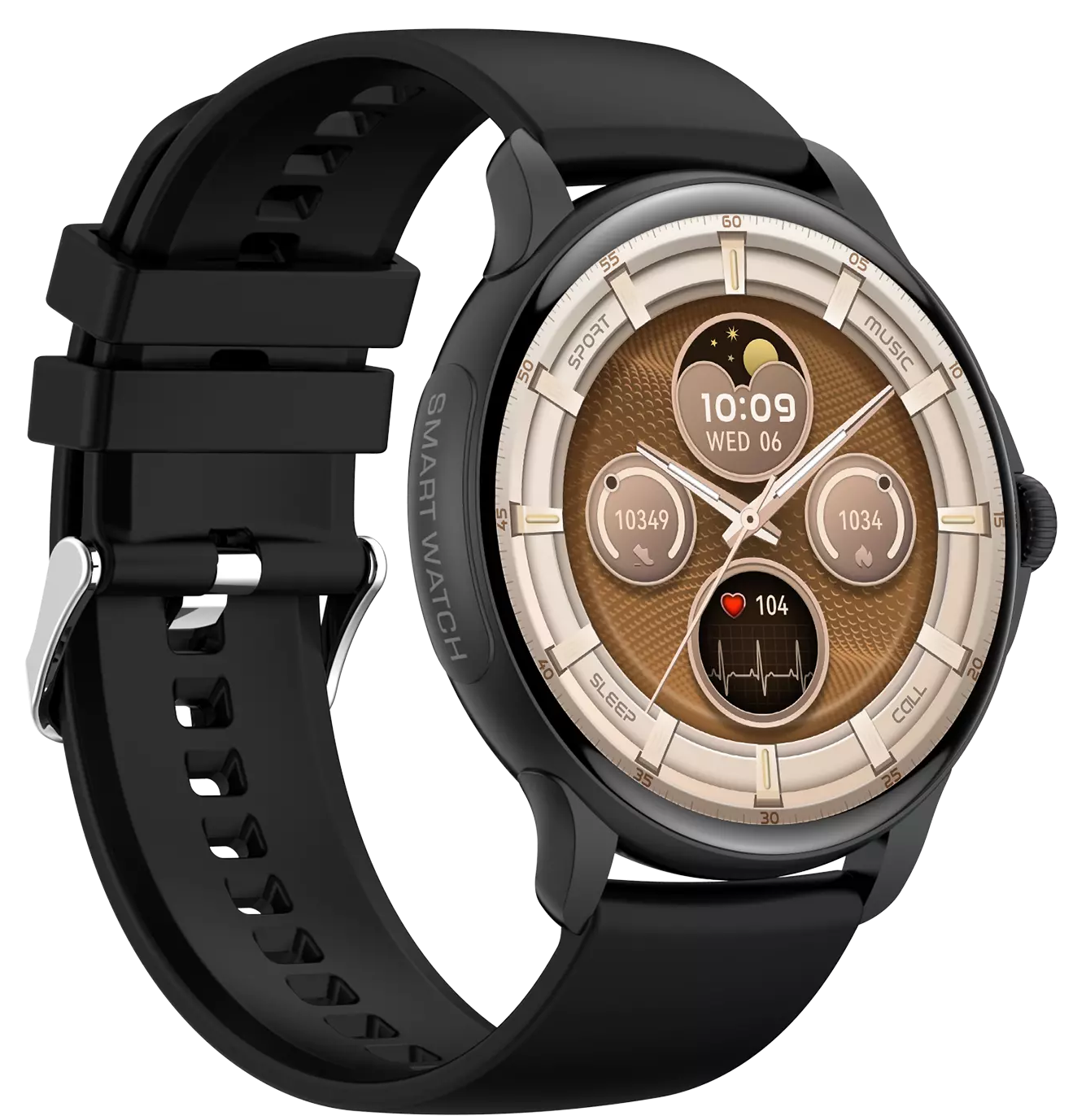 Ceas Smartwatch idealSTORE STMone, Apel Bluetooth, Asistent Vocal, Ecran AMOLED, 100+ Moduri Sport, Aplicatie Menstruala, Management Somn, Monitorizare Sanatate, Ritm Cardiac, Oxigen, NFC, Bratara Silicon Black