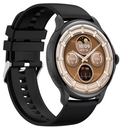 Ceas Smartwatch idealSTORE STMone, Apel Bluetooth, Asistent Vocal, Ecran AMOLED, 100+ Moduri Sport, Aplicatie Menstruala, Management Somn, Monitorizare Sanatate, Ritm Cardiac, Oxigen, NFC, Bratara Silicon Black