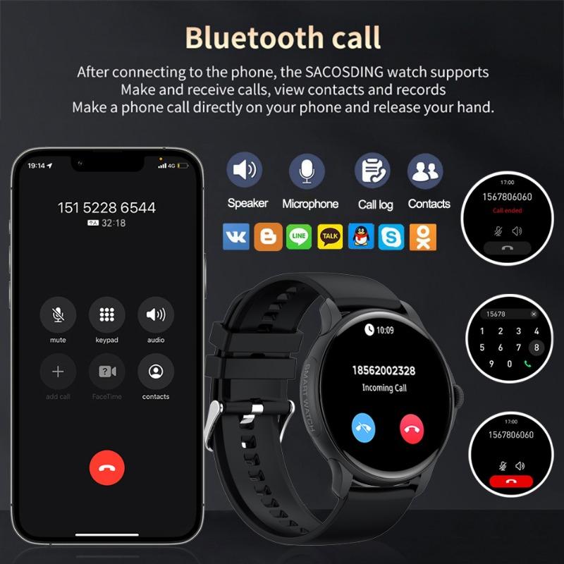 Ceas Smartwatch idealSTORE STMone, Apel Bluetooth, Asistent Vocal, Ecran AMOLED, 100+ Moduri Sport, Aplicatie Menstruala, Management Somn, Monitorizare Sanatate, Ritm Cardiac, Oxigen, NFC, Bratara Silicon Black