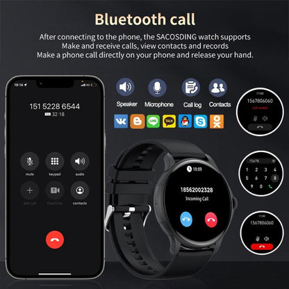Ceas Smartwatch idealSTORE STMone, Apel Bluetooth, Asistent Vocal, Ecran AMOLED, 100+ Moduri Sport, Aplicatie Menstruala, Management Somn, Monitorizare Sanatate, Ritm Cardiac, Oxigen, NFC, Bratara Silicon Black