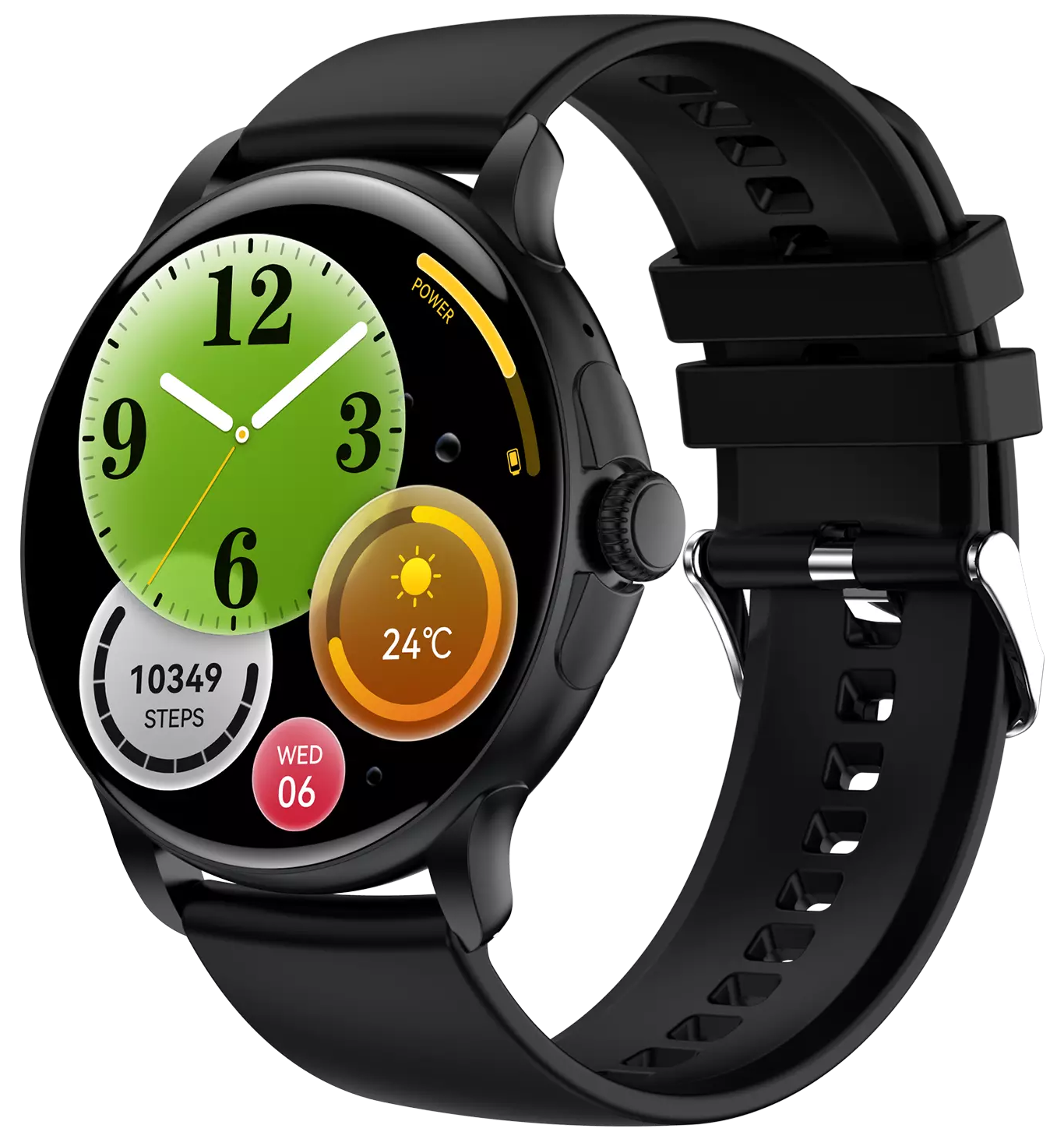 Ceas Smartwatch idealSTORE STMone, Apel Bluetooth, Asistent Vocal, Ecran AMOLED, 100+ Moduri Sport, Aplicatie Menstruala, Management Somn, Monitorizare Sanatate, Ritm Cardiac, Oxigen, NFC, Bratara Silicon Black