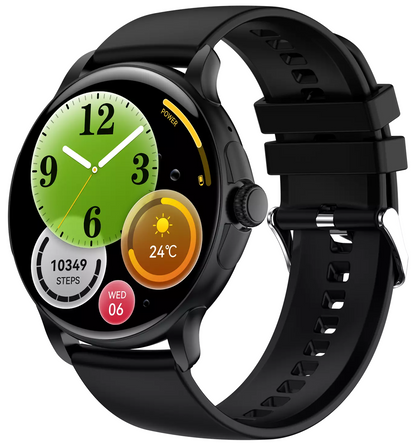 Ceas Smartwatch idealSTORE STMone, Apel Bluetooth, Asistent Vocal, Ecran AMOLED, 100+ Moduri Sport, Aplicatie Menstruala, Management Somn, Monitorizare Sanatate, Ritm Cardiac, Oxigen, NFC, Bratara Silicon Black