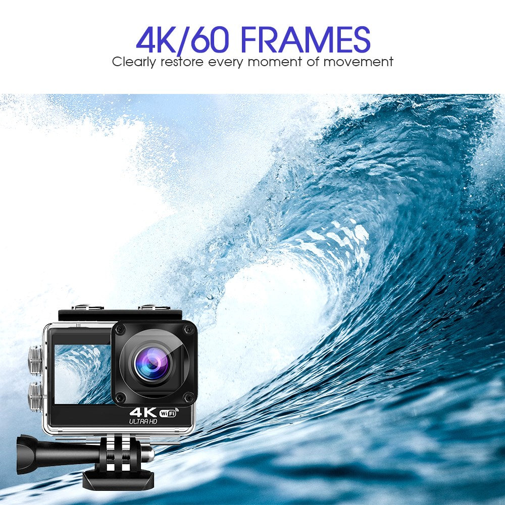 Camera de Actiune Multifunctionala SuperSonic idealSTORE, Ecran Dublu Color Tactil IPS, WIFI, Rezolutie 4K Ultra HD 30FPS/60FPS, Waterproof Sports DV, Anti-Shake, Unghi de 170, Microfon, Zoom Digital 4x, Telecomanda Impermeabila, Stabilizator Imagine