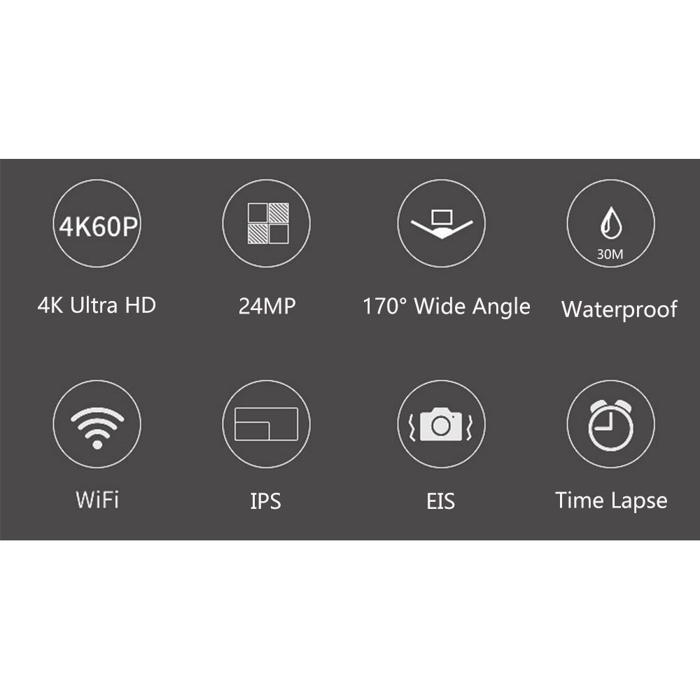 Camera de Actiune Multifunctionala SuperSonic idealSTORE, Ecran Dublu Color Tactil IPS, WIFI, Rezolutie 4K Ultra HD 30FPS/60FPS, Waterproof Sports DV, Anti-Shake, Unghi de 170, Microfon, Zoom Digital 4x, Telecomanda Impermeabila, Stabilizator Imagine