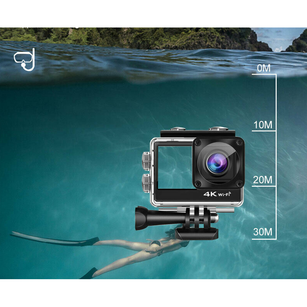 Camera de Actiune Multifunctionala SuperSonic idealSTORE, Ecran Dublu Color Tactil IPS, WIFI, Rezolutie 4K Ultra HD 30FPS/60FPS, Waterproof Sports DV, Anti-Shake, Unghi de 170, Microfon, Zoom Digital 4x, Telecomanda Impermeabila, Stabilizator Imagine