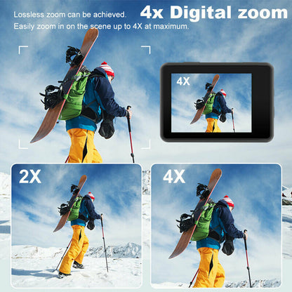 Camera de Actiune Multifunctionala SuperSonic idealSTORE, Ecran Dublu Color Tactil IPS, WIFI, Rezolutie 4K Ultra HD 30FPS/60FPS, Waterproof Sports DV, Anti-Shake, Unghi de 170, Microfon, Zoom Digital 4x, Telecomanda Impermeabila, Stabilizator Imagine