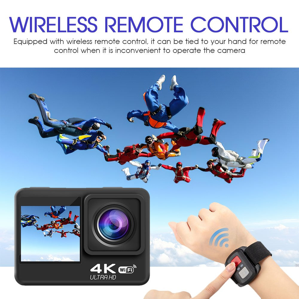 Camera de Actiune Multifunctionala SuperSonic idealSTORE, Ecran Dublu Color Tactil IPS, WIFI, Rezolutie 4K Ultra HD 30FPS/60FPS, Waterproof Sports DV, Anti-Shake, Unghi de 170, Microfon, Zoom Digital 4x, Telecomanda Impermeabila, Stabilizator Imagine