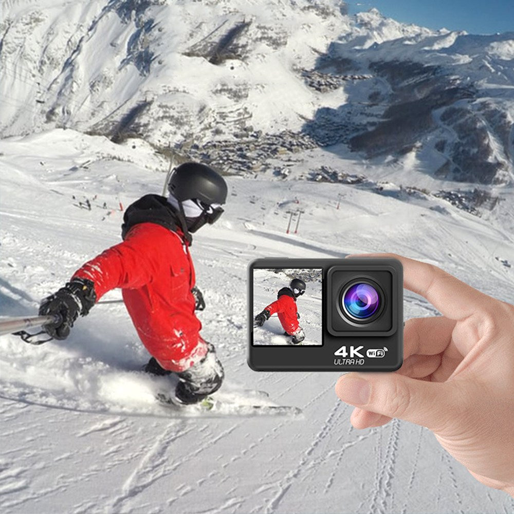 Camera de Actiune Multifunctionala SuperSonic idealSTORE, Ecran Dublu Color Tactil IPS, WIFI, Rezolutie 4K Ultra HD 30FPS/60FPS, Waterproof Sports DV, Anti-Shake, Unghi de 170, Microfon, Zoom Digital 4x, Telecomanda Impermeabila, Stabilizator Imagine