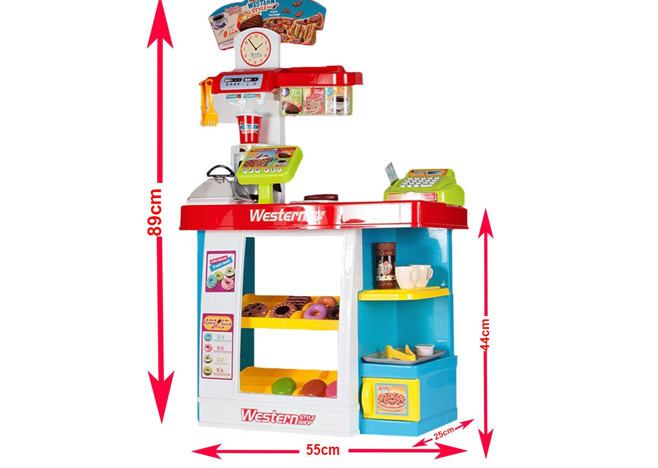 Supermarket joaca copii My Little Bussines 89cm inaltime , cu sunete , casa de marcat, scanner de produse , multitudine de accesorii