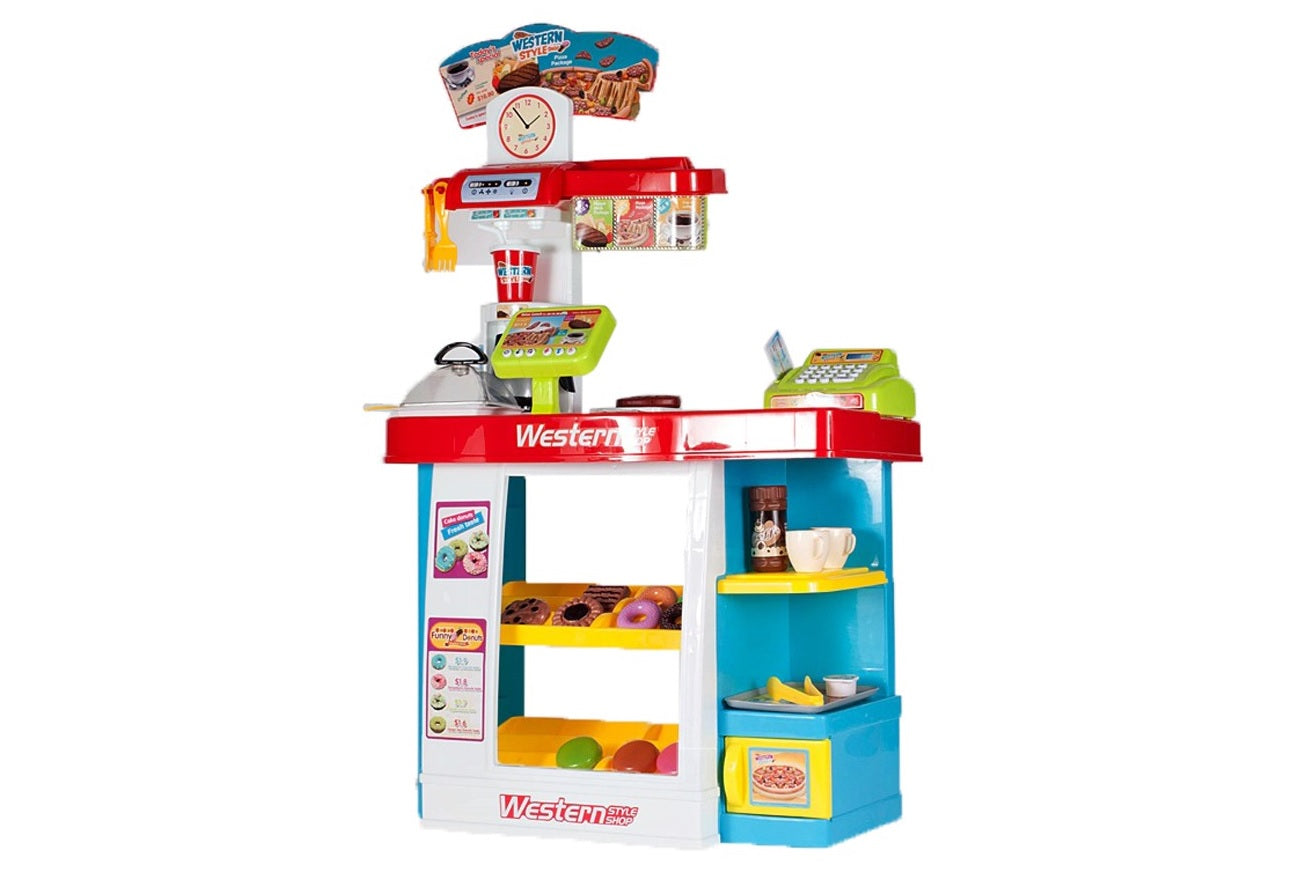 Supermarket joaca copii My Little Bussines 89cm inaltime , cu sunete , casa de marcat, scanner de produse , multitudine de accesorii