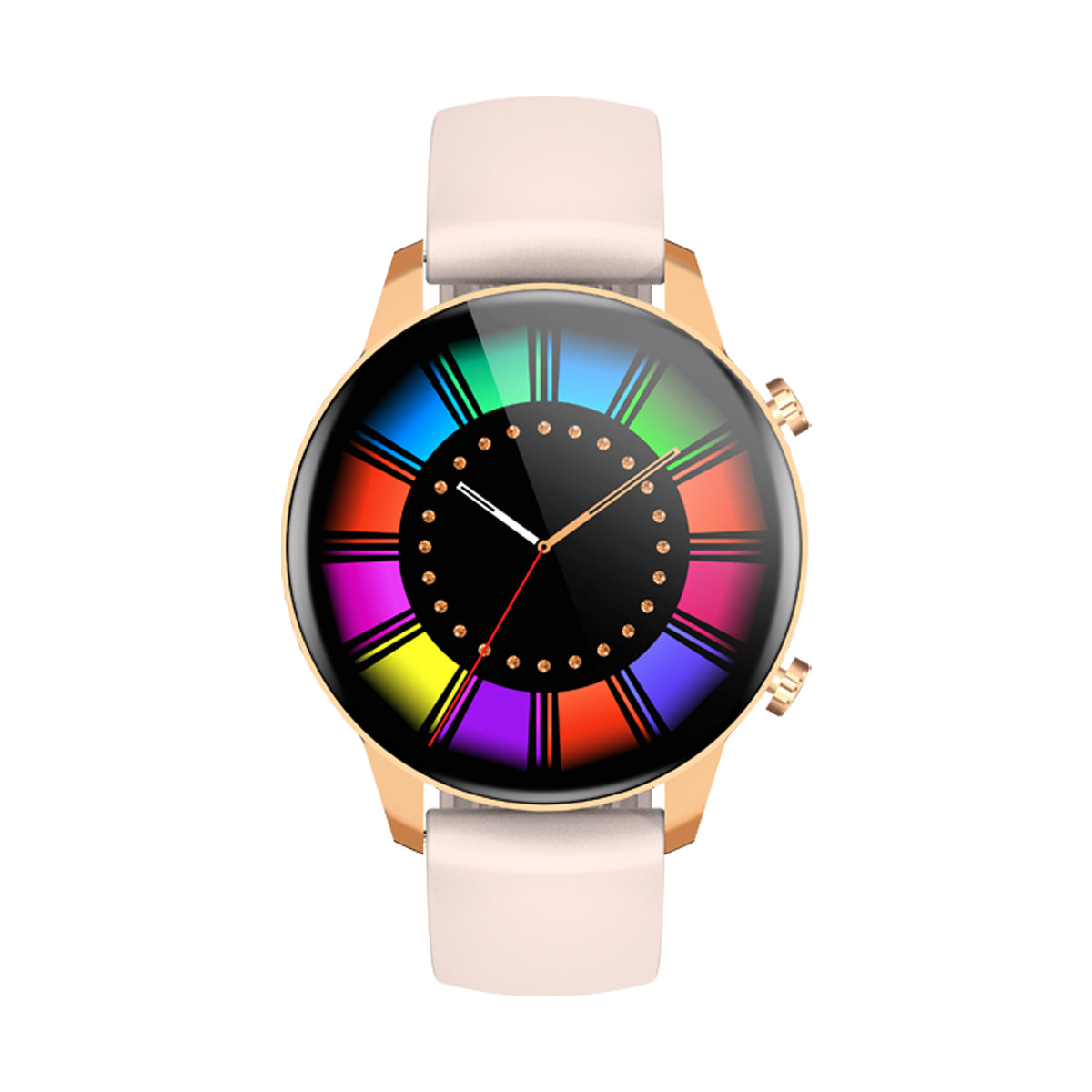 Ceas SmartWatch SuperPro idealStore, Ecran Amoled 1.2 inch, Notificari App, Monitorizare Ritm Cardiac, Tensiune Arteriala, Oxigen din sange, Moduri Sport, Rezistent la Apa, Compatibil iOS si Android, Auriu