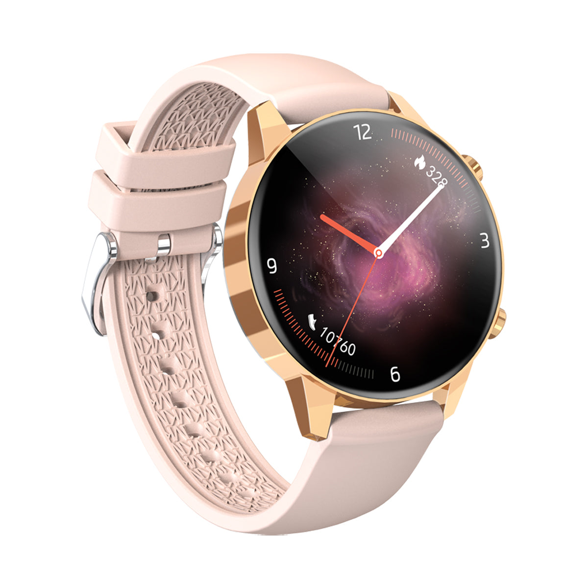Ceas SmartWatch SuperPro idealStore, Ecran Amoled 1.2 inch, Notificari App, Monitorizare Ritm Cardiac, Tensiune Arteriala, Oxigen din sange, Moduri Sport, Rezistent la Apa, Compatibil iOS si Android, Auriu