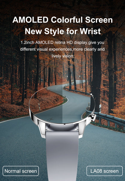 Ceas SmartWatch SuperPro idealStore, Ecran Amoled 1.2 inch, Notificari App, Monitorizare Ritm Cardiac, Tensiune Arteriala, Oxigen din sange, Moduri Sport, Rezistent la Apa, Compatibil iOS si Android, Negru