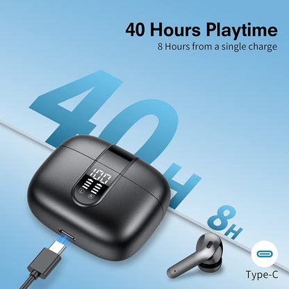 Casti Wireless SuperSound IdealStore Fara Fir, Bluetooth 5.2, Autonomie 60h, Control prin Atingere, Afisare digitala Dual LED, Asociere Automata, Microfon incorporat, Baterie 470 mAh, Black Edition Headphone