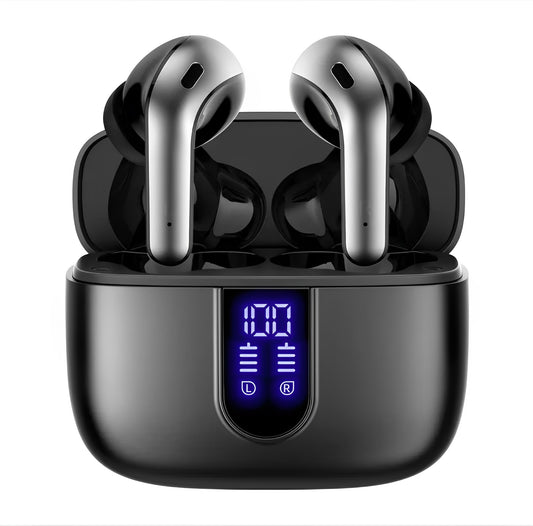 Casti Wireless SuperSound IdealStore Fara Fir, Bluetooth 5.2, Autonomie 60h, Control prin Atingere, Afisare digitala Dual LED, Asociere Automata, Microfon incorporat, Baterie 470 mAh, Black Edition Headphone