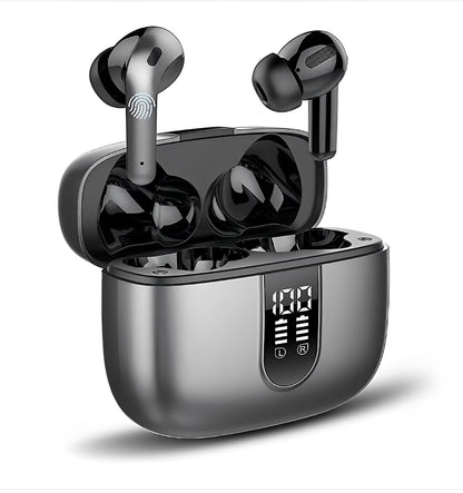 Casti Wireless SuperSound IdealStore Fara Fir, Bluetooth 5.2, Autonomie 60h, Control prin Atingere, Afisare digitala Dual LED, Asociere Automata, Microfon incorporat, Baterie 470 mAh, Black Edition Headphone