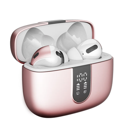 Casti Wireless SuperSound IdealStore Fara Fir, Bluetooth 5.2, Autonomie 60h, Control prin Atingere, Afisare digitala Dual LED, Asociere Automata, Microfon incorporat, Baterie 470 mAh, Pink Edition Headphone