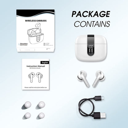 Casti Wireless SuperSound IdealStore Fara Fir, Bluetooth 5.2, Autonomie 60h, Control prin Atingere, Afisare digitala Dual LED, Asociere Automata, Microfon incorporat, Baterie 470 mAh, White Edition Headphone