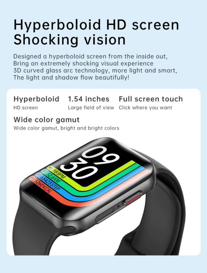 Smartwatch NEW ProDetail T68 idealStore, Ecran Curbat 1.54 inch, Rezistent la Apa, Compatibil iOS si Android, Apel Vocal, Ritm Cardiac, Monitorizarea Somnului, Pedometru, Sport, Momento Negru