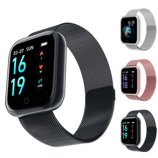 Ceas SmartWatch si Bratara Fitness CRISTAL Time80 Fashion, Display IPS color TFT de 1.3 inch, Masurarea ritmului cardiac, Monitorizarea somnului, Muzica si Fotografii, Apeluri si memento-ul de mesaje, Design unic alaturi de bratara silicon neagra