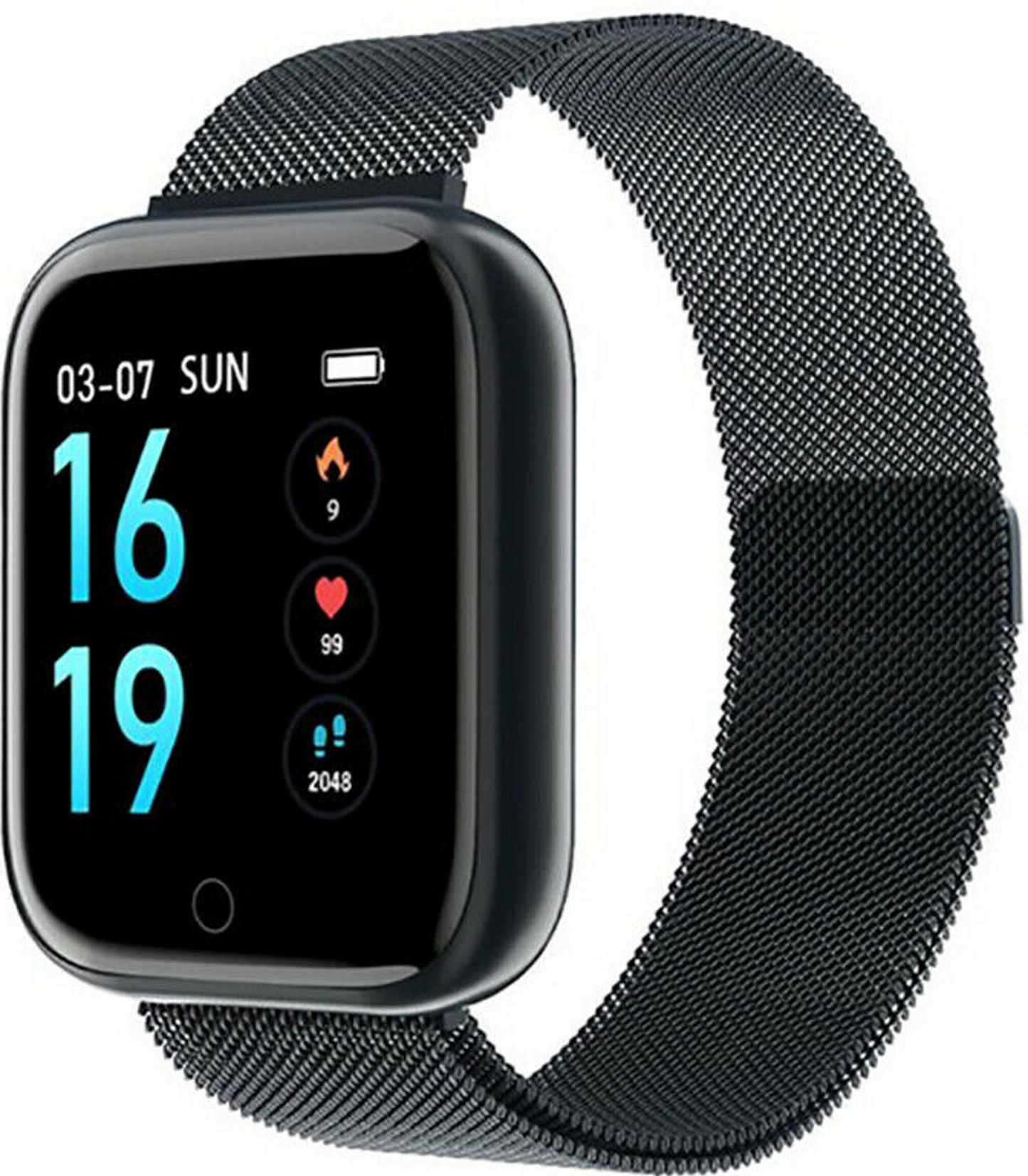 Ceas SmartWatch si Bratara Fitness CRISTAL Time80 Fashion, Display IPS color TFT de 1.3 inch, Masurarea ritmului cardiac, Monitorizarea somnului, Muzica si Fotografii, Apeluri si memento-ul de mesaje, Design unic alaturi de bratara silicon neagra