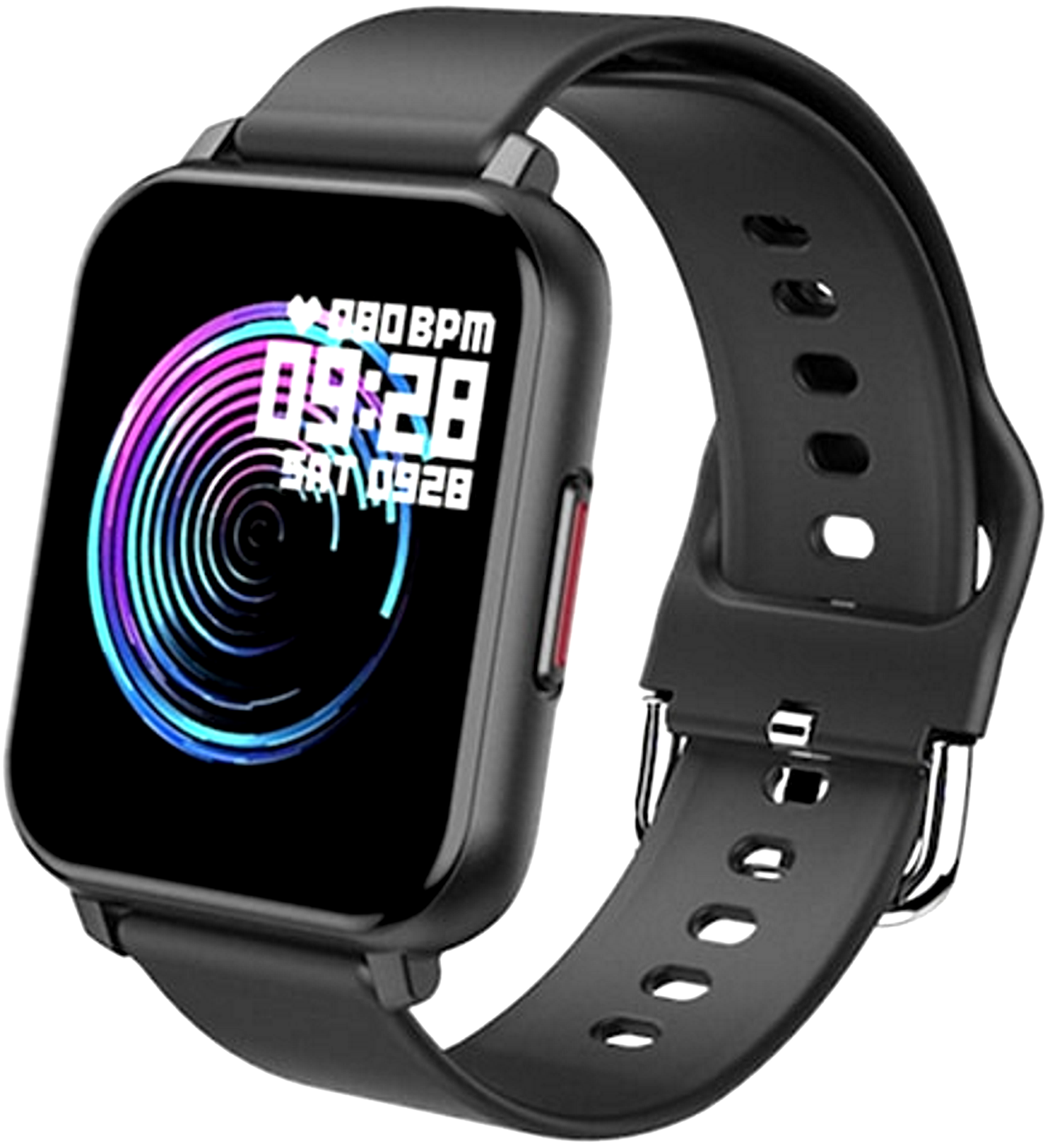 Ceas Smartwatch idealSTORE Trend 82, Display TFT de 1.55 inch cu margini curbate, Monitorizeaza ritmul cardiac, Tensiunea arteriala, Oxigenul din sange, Somnul, Caloriile arse, Negru