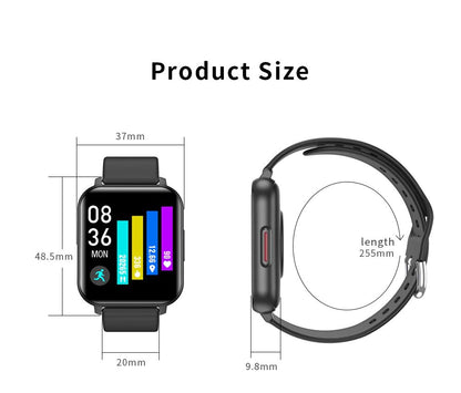 Ceas Smartwatch idealSTORE Trend 82, Display TFT de 1.55 inch cu margini curbate, Monitorizeaza ritmul cardiac, Tensiunea arteriala, Oxigenul din sange, Somnul, Caloriile arse, Negru