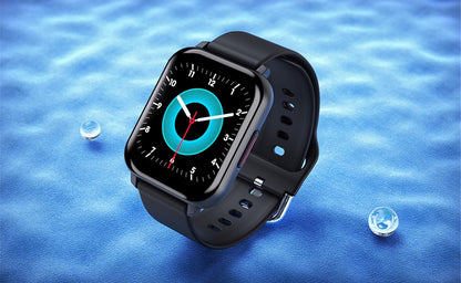 Ceas Smartwatch idealSTORE Trend 82, Display TFT de 1.55 inch cu margini curbate, Monitorizeaza ritmul cardiac, Tensiunea arteriala, Oxigenul din sange, Somnul, Caloriile arse, Negru