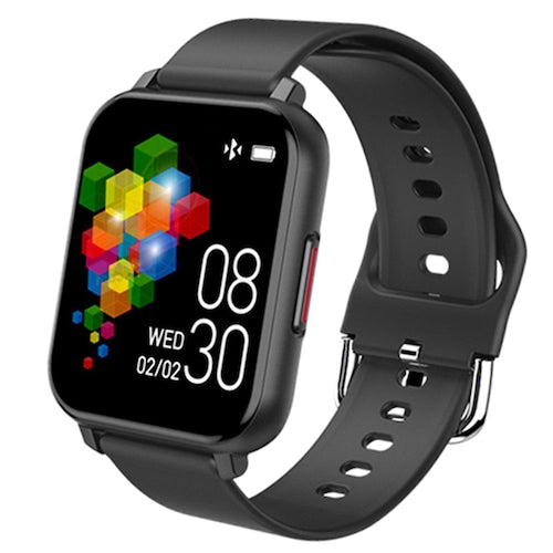 Ceas Smartwatch idealSTORE Trend 82, Display TFT de 1.55 inch cu margini curbate, Monitorizeaza ritmul cardiac, Tensiunea arteriala, Oxigenul din sange, Somnul, Caloriile arse, Negru