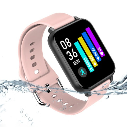 Ceas Smartwatch idealSTORE Trend 82, Display TFT de 1.55 inch cu margini curbate, Monitorizeaza ritmul cardiac, Tensiunea arteriala, Oxigenul din sange, Somnul, Caloriile arse, Roz