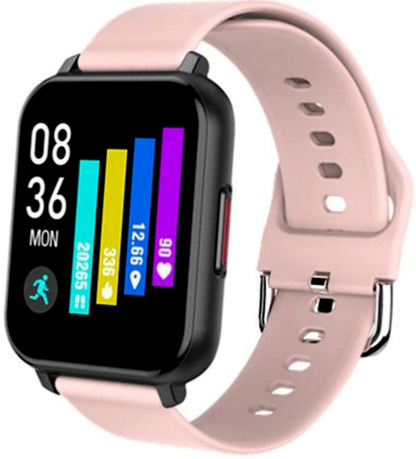 Ceas Smartwatch idealSTORE Trend 82, Display TFT de 1.55 inch cu margini curbate, Monitorizeaza ritmul cardiac, Tensiunea arteriala, Oxigenul din sange, Somnul, Caloriile arse, Roz