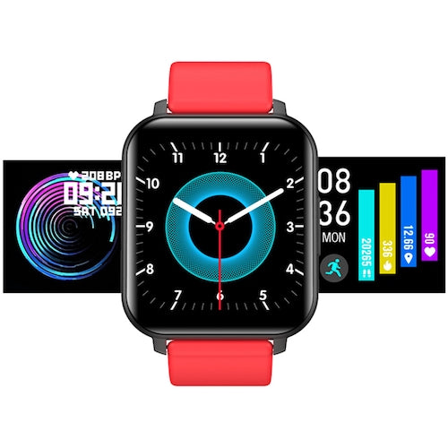 Ceas Smartwatch idealSTORE Trend 82, Display TFT de 1.55 inch cu margini curbate, Monitorizeaza ritmul cardiac, Tensiunea arteriala, Oxigenul din sange, Somnul, Caloriile arse, Rosu