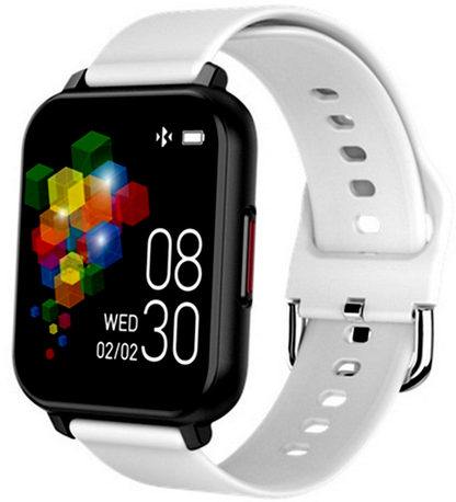 Ceas Smartwatch idealSTORE Trend 82, Display TFT de 1.55 inch cu margini curbate, Monitorizeaza ritmul cardiac, Tensiunea arteriala, Oxigenul din sange, Somnul, Caloriile arse, Alb