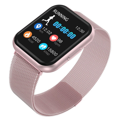 Ceas SmartWatch si Bratara Fitness IdealSTORE TITAN 88, Bratara Metalica Magnetica, Monitorizare ritm cardiac, Tensiune arteriala, Bluetooth, Notificari Apeluri, Facebook, Sms, Rezistent la apa IP 67, Ecran 1.30, + Bratara de Silicon, PINK