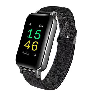Bratara Fitness 2in1 Smart Time 89 cu Casti Bluetooth, Versiune Bluetooth 5.0, Monitorizare Ritm Cardiac, Tensiometru, Pedometru, Calorii, Distanta Parcursa, Monitorizare Somn, Sedentarism, Bratara Silicon Neagra, Culoare Negru