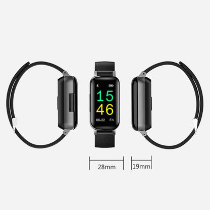 Bratara Fitness 2in1 Smart Time 89 cu Casti Bluetooth, Versiune Bluetooth 5.0, Monitorizare Ritm Cardiac, Tensiometru, Pedometru, Calorii, Distanta Parcursa, Monitorizare Somn, Sedentarism, Bratara Silicon Neagra, Culoare Negru