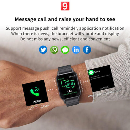 Ceas SmartWatch idealStore NEW SmarT 96, Monitorizare a Sanatatii - Masurare Ritm Cardiac, Tensiune, Memento, Masurare Temperatura Corporala, Monitorizare Oxigen, Modul Multi-Sport, IP67, Negru