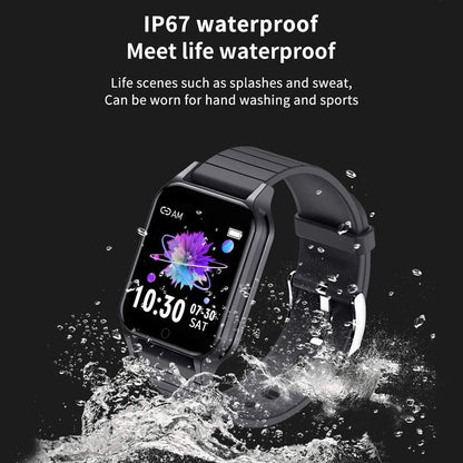 Ceas SmartWatch idealStore SmarTemp Vision 96, Functii de monitorizare a Sanatatii - masurare ritm cardiac, tensiune, Memento, masurare Temperatura corporala, Monitorizare Oxigen, Modul Multi-Sport, IP67, Negru