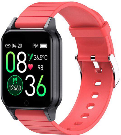 Ceas SmartWatch idealStore SmarTemp Vision 96, Functii de monitorizare a Sanatatii - masurare ritm cardiac, tensiune, Memento, masurare Temperatura corporala, Monitorizare Oxigen, Modul Multi-Sport, IP67, curea Silicon