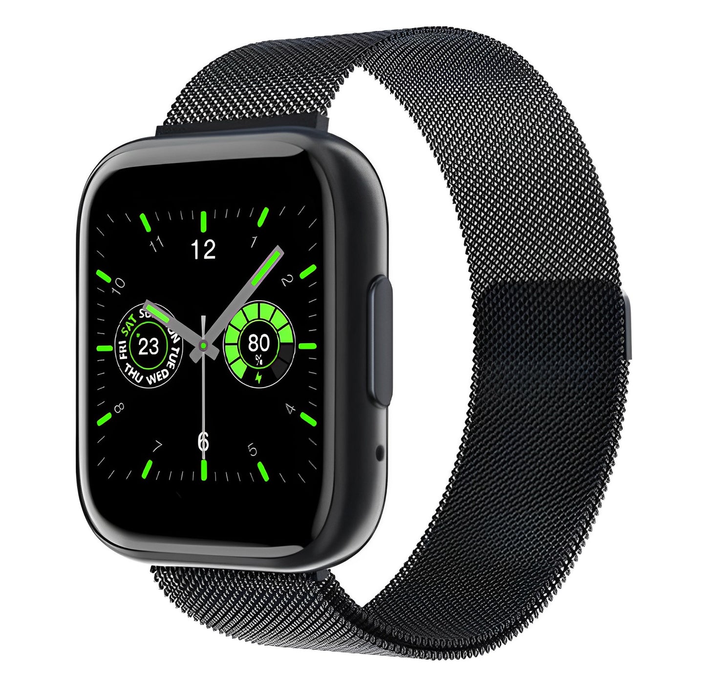 Ceas Smartwatch TimeS Collection IdealStore, Ecran Tactil 1.55 inch, Preluare Apeluri Bluetooth, Notificari Mesaje si Retele Sociale, Monitorizare Somn, Tensiune arteriala, Multi-Sport, Android-IOS, Black Edition, Include 2 bratari