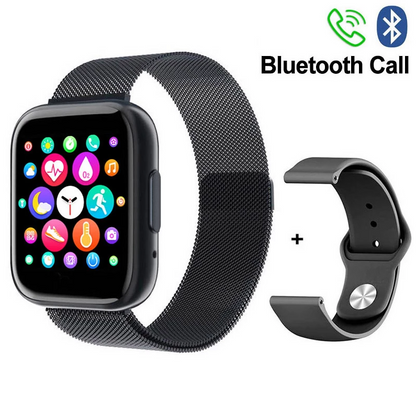 Ceas SmartWatch T99 NewGeneration idealStore, Black, 2 Bratari, Display 1.55 inch HD, Cadran Personalizat, Waterproof, Bluetooth Call, Sedentary Reminder, Notificari whatsapp, facebook, Monitorizare Stare de Sanatate, Oximetru, Pedometru