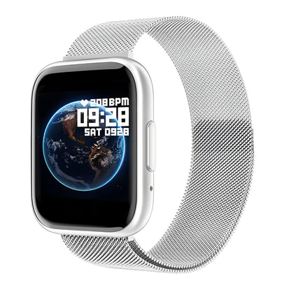 Ceas Smartwatch TimeS Collection IdealStore, Ecran Tactil 1.55 inch, Preluare Apeluri Bluetooth, Notificari Mesaje si Retele Sociale, Monitorizare Somn, Tensiune arteriala, Multi-Sport, Android-IOS, Silver Edition, Include 2 bratari