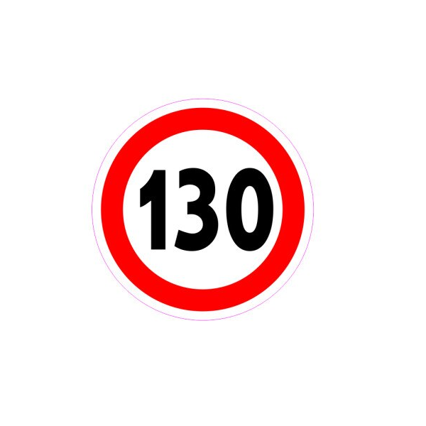 Abtibild IdealSTORE pentru limitare de viteza reflectorizant 130Km/h