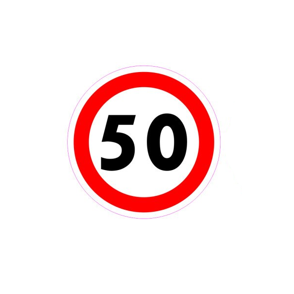 Abtibild IdealSTORE pentru limitare de viteza reflectorizant 50 Km/h