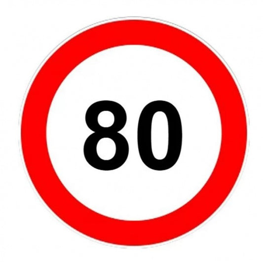 Abtibild IdealSTORE pentru limitare de viteza reflectorizant 80 Km/h