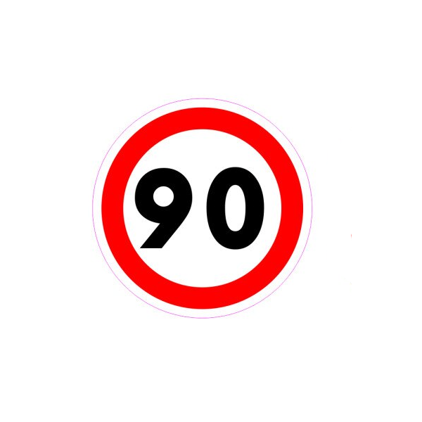Abtibild IdealSTORE pentru limitare de viteza reflectorizant 90 Km/h