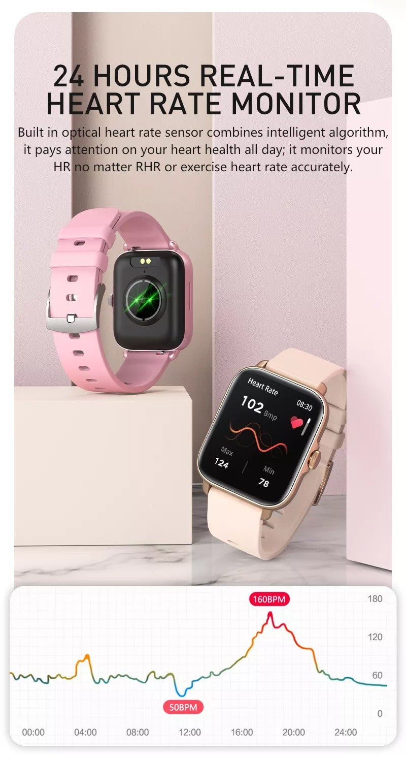 Smartwatch Techno GOLD IdealStore Full HD, Ecran de 1,7 Inch cu rezolutie 280x280, Monitorizare tensiune arteriala si frecventa cardiaca, Rezistent la apa IP67, Preluare apeluri Bluetooth, Mod multi-sport, Sistem de operare Android sau IOS