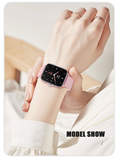 Smartwatch Techno PINK IdealStore Full HD, Ecran de 1,7 Inch cu rezolutie 280x280, Monitorizare tensiune arteriala si frecventa cardiaca, Rezistent la apa IP67, Preluare apeluri Bluetooth, Mod multi-sport, Sistem de operare Android sau IOS