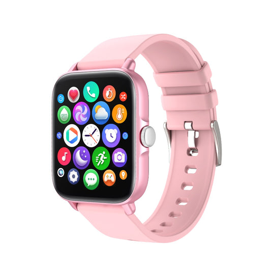 Smartwatch Techno PINK IdealStore Full HD, Ecran de 1,7 Inch cu rezolutie 280x280, Monitorizare tensiune arteriala si frecventa cardiaca, Rezistent la apa IP67, Preluare apeluri Bluetooth, Mod multi-sport, Sistem de operare Android sau IOS